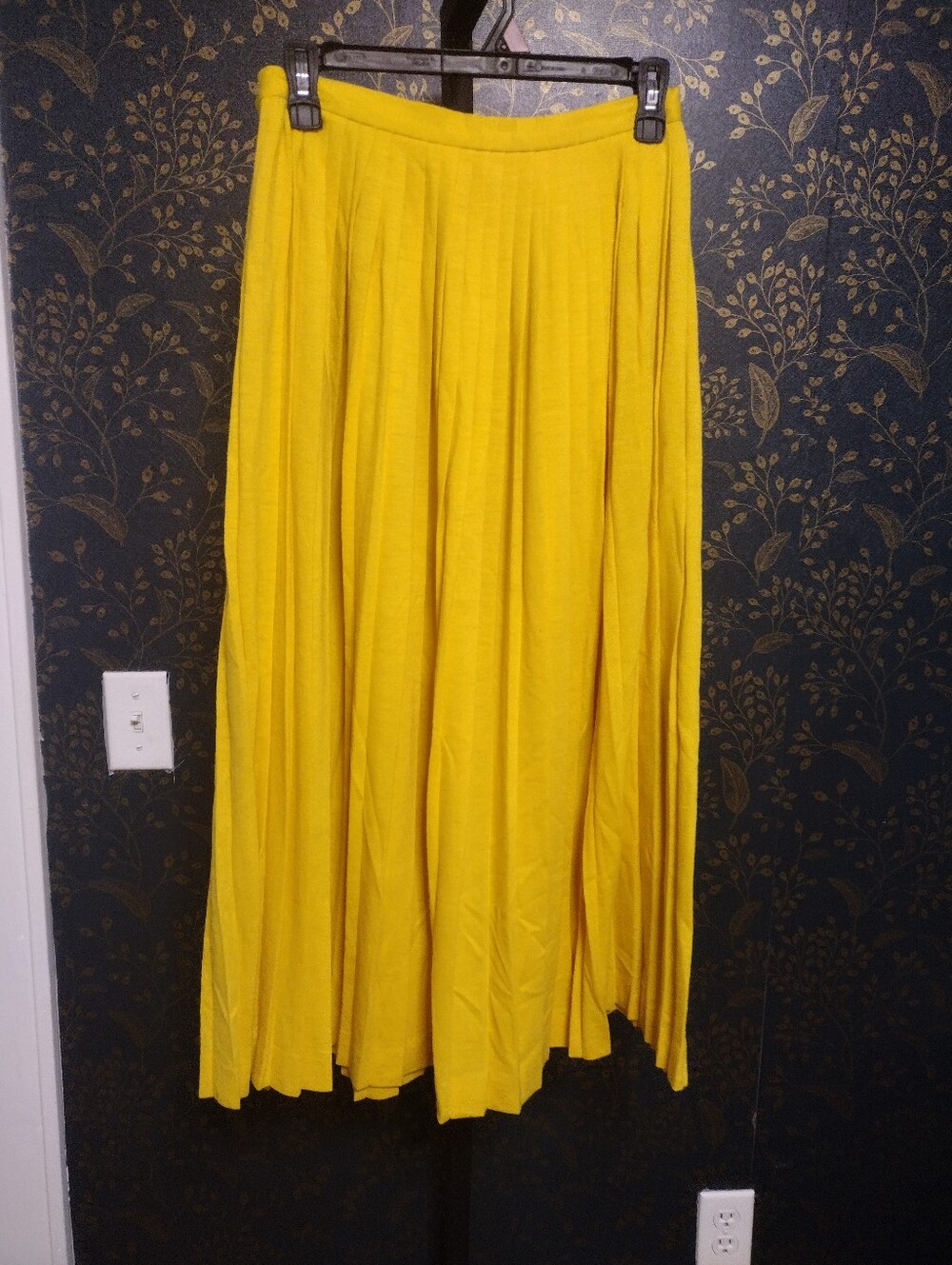 Vintage Breckenridge Yellow Pleated Maxi Skirt